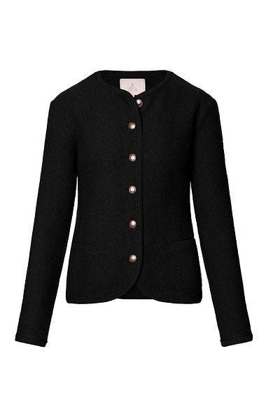 Ladies Crew Neck Boiled Wool Jacket