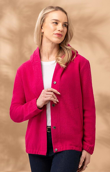 Ladies Boiled Wool Blouson