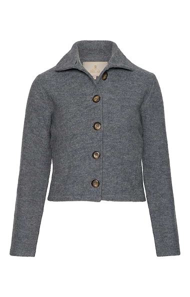 Ladies Cropped Boiled Wool Jacket