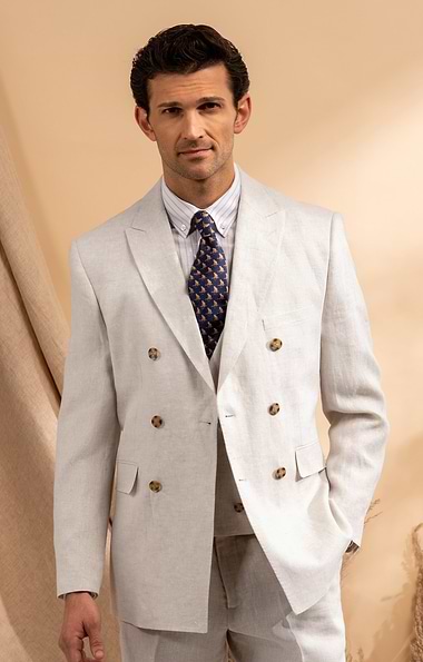 Men's Linen Double Breasted Jacket