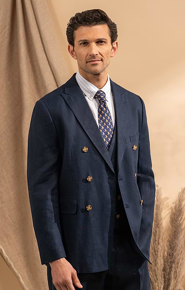 Men's Linen Double Breasted Jacket