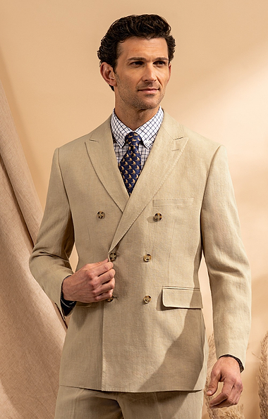 Men's Linen Double Breasted Jacket