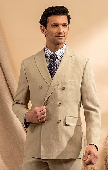 Men's Linen Double Breasted Jacket