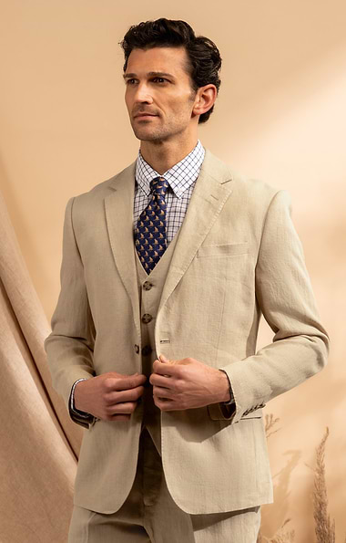 Men's Linen Single Breasted Blazer