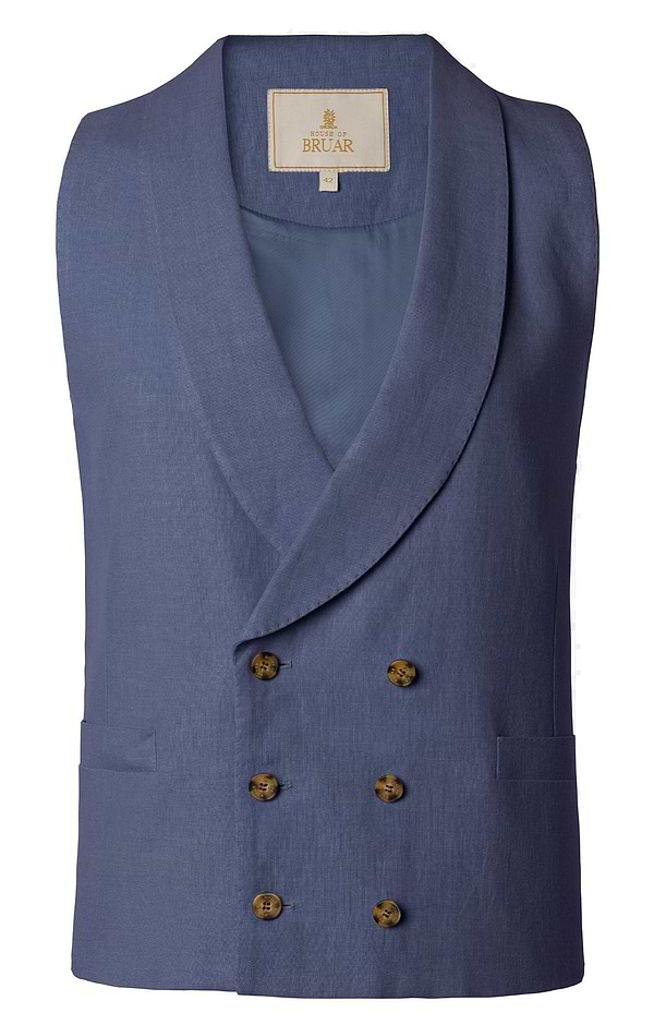 Men's Linen Double Breasted Waistcoat