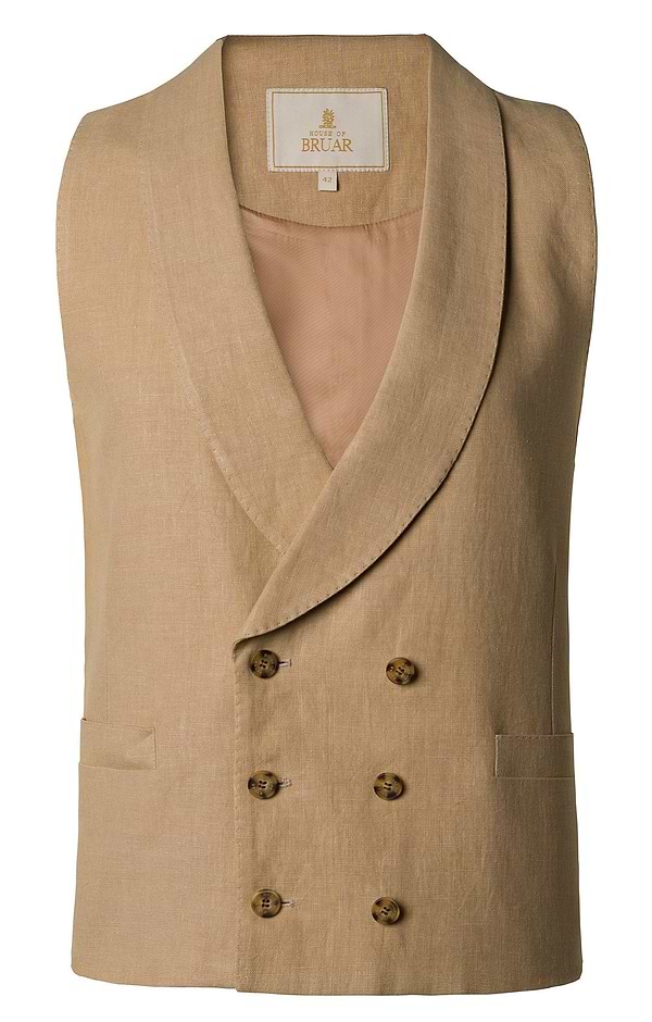 Men's Linen Double Breasted Waistcoat
