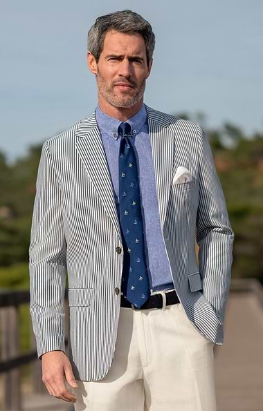 Men's Seersucker Stripe Jacket