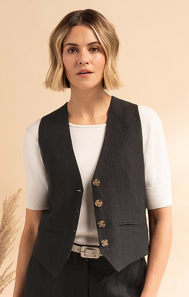 Ladies Linen Dress Waistcoat