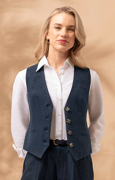 Ladies Linen Dress Waistcoat