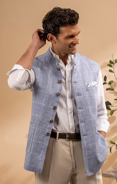 Men's House of Bruar Linen Sporting Waistcoat