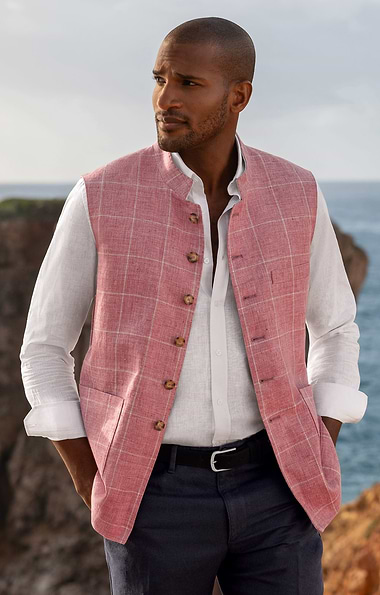 Men's House of Bruar Linen Sporting Waistcoat