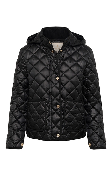 Ladies Gold Button Quilted Jacket
