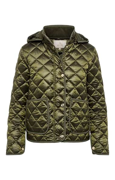 Ladies Gold Button Quilted Jacket