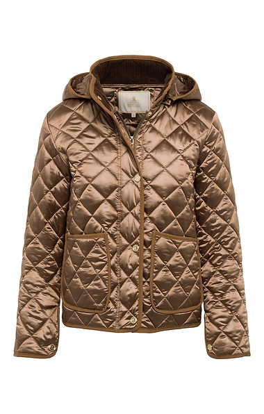 Ladies Gold Button Quilted Jacket