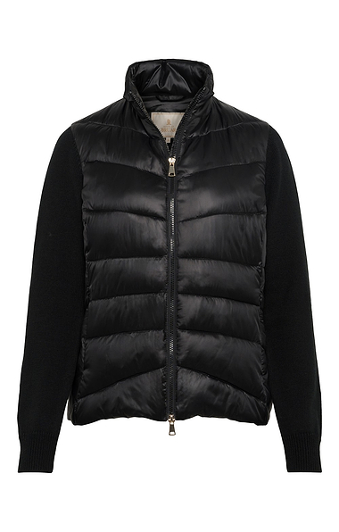 Ladies Quilted Jacket With Knit Sleeves