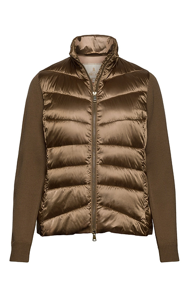 Ladies Quilted Jacket With Knit Sleeves
