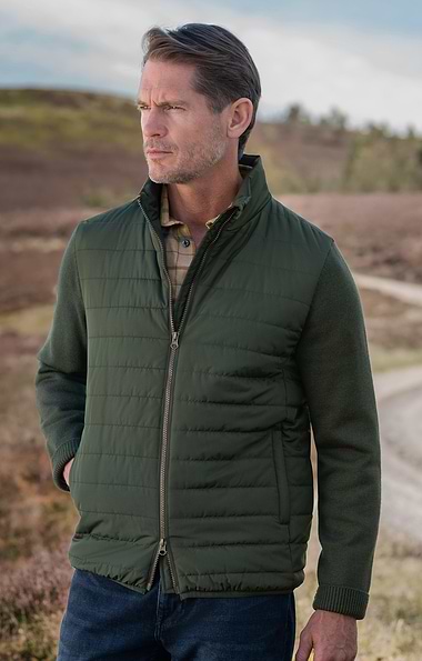 Men's Quilted Jacket With Knitted Sleeves