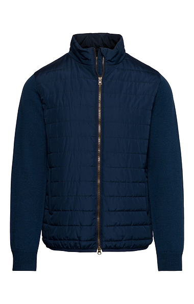 Men's Quilted Jacket with Wool-Rich Knit Sleeves