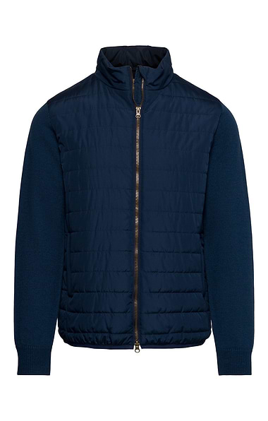 Men's Quilted Jacket with Wool-Rich Knit Sleeves