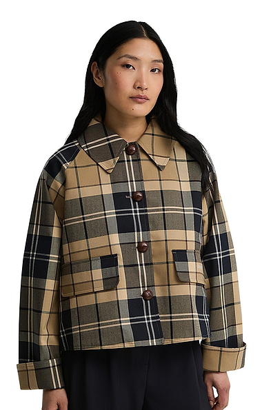 Ladies Barbour Delilah Check Showerproof Jacket
