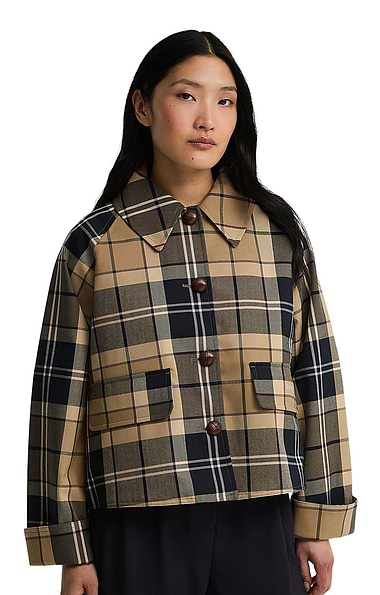 Ladies Barbour Delilah Check Showerproof Jacket