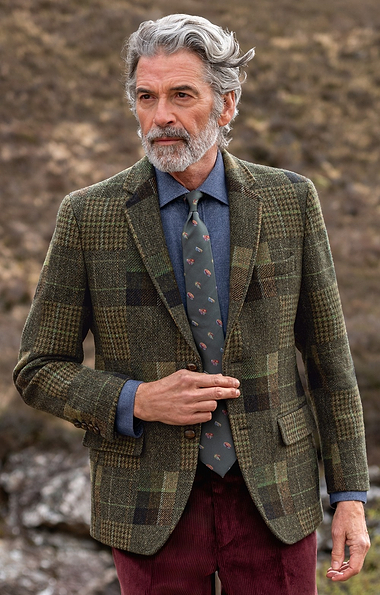 Men's Patchwork Tweed Blazer