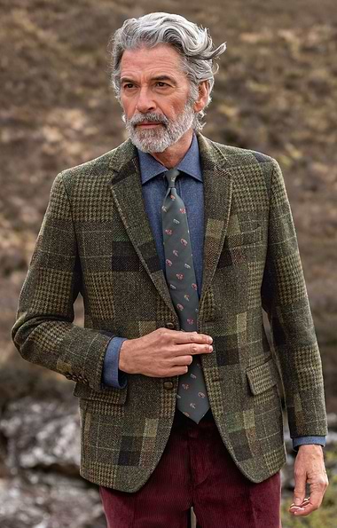 Men's Patchwork Tweed Blazer