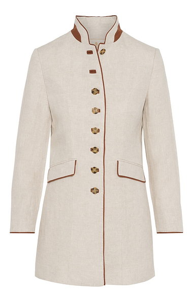Ladies 3/4 Tipped Linen Jacket