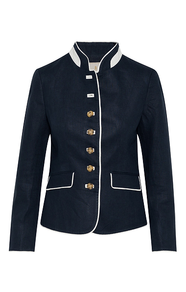 Ladies Short Tipped Linen Jacket