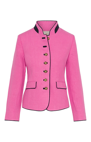 Ladies Short Tipped Linen Jacket