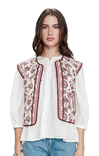 Ladies Grace & Mila Viola Printed Quilt Gilet