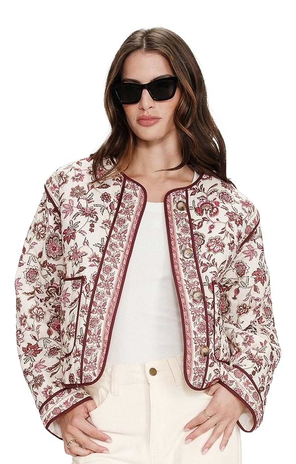 Ladies Grace & Mila Vahina Printed Quilt Jacket