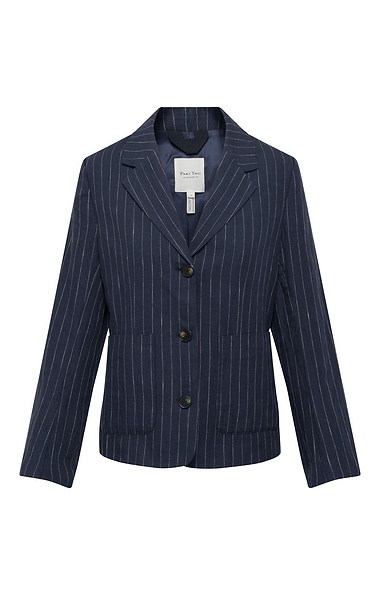 Ladies Part Two Alita Linen Pinstripe Blazer