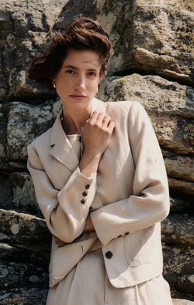 Ladies Part Two Alita Linen Pinstripe Blazer