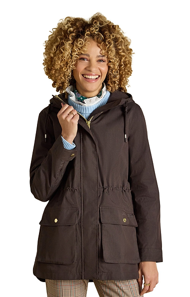 Ladies Joules Portwell Waterproof Raincoat with Hood