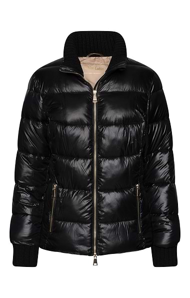 Ladies Knitted Trim Quilted Jacket