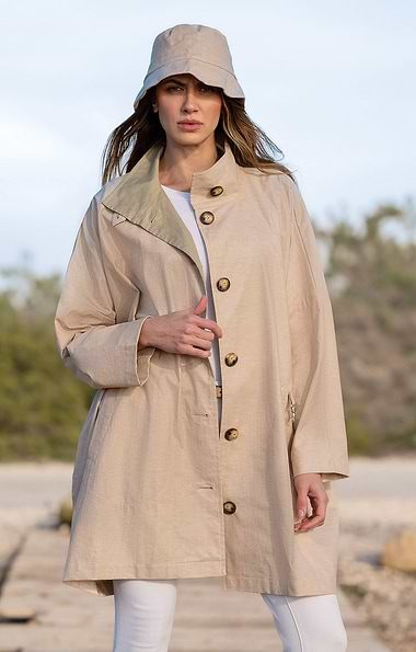 Ladies Pret Pour Partir Waxed Linen Liberty Trim Mac