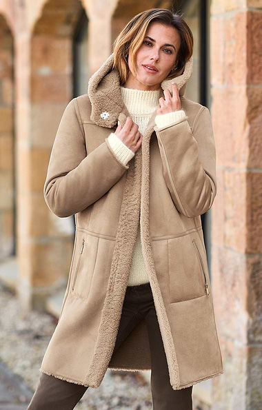 Ladies Rino & Pelle Reversible Faux Fur Parka