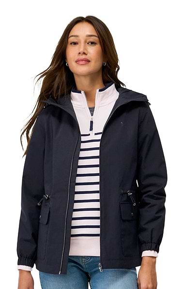 Ladies Crew Clothing Hooded Waterproof Raincoat