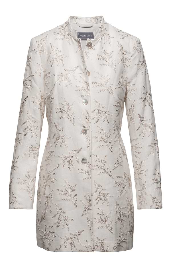 Ladies Linen Embroidered Longline Jacket