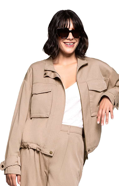Ladies Patch Pocket Bomber Jacket