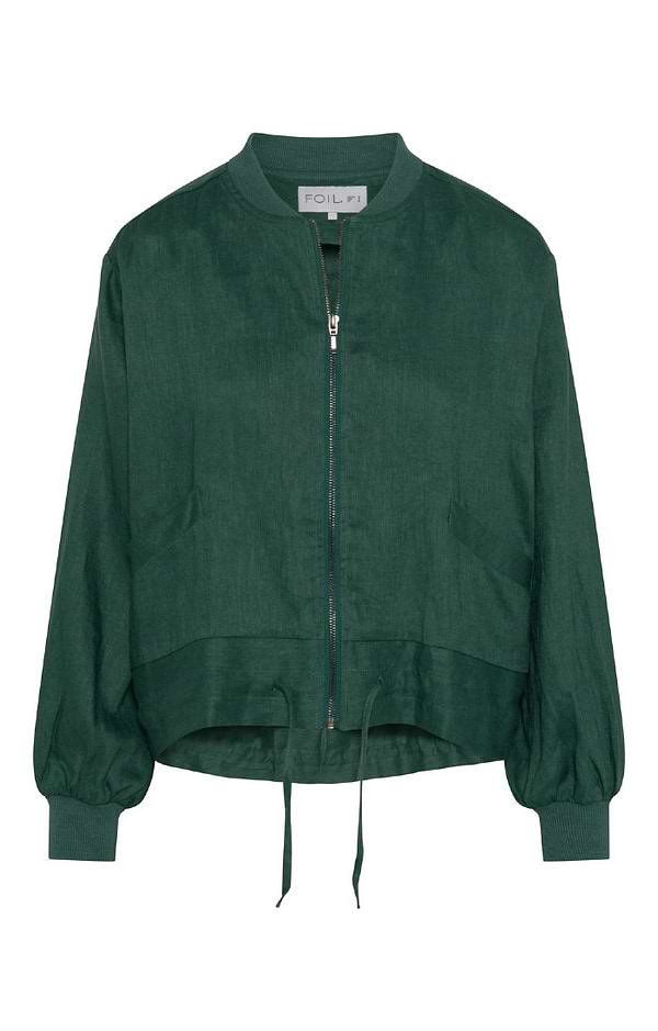 Ladies Foil Natural Ability Linen Bomber