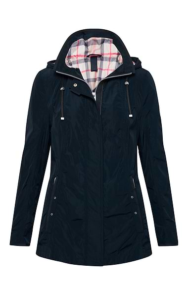 Ladies Water Repellent Tartan Lined Coat