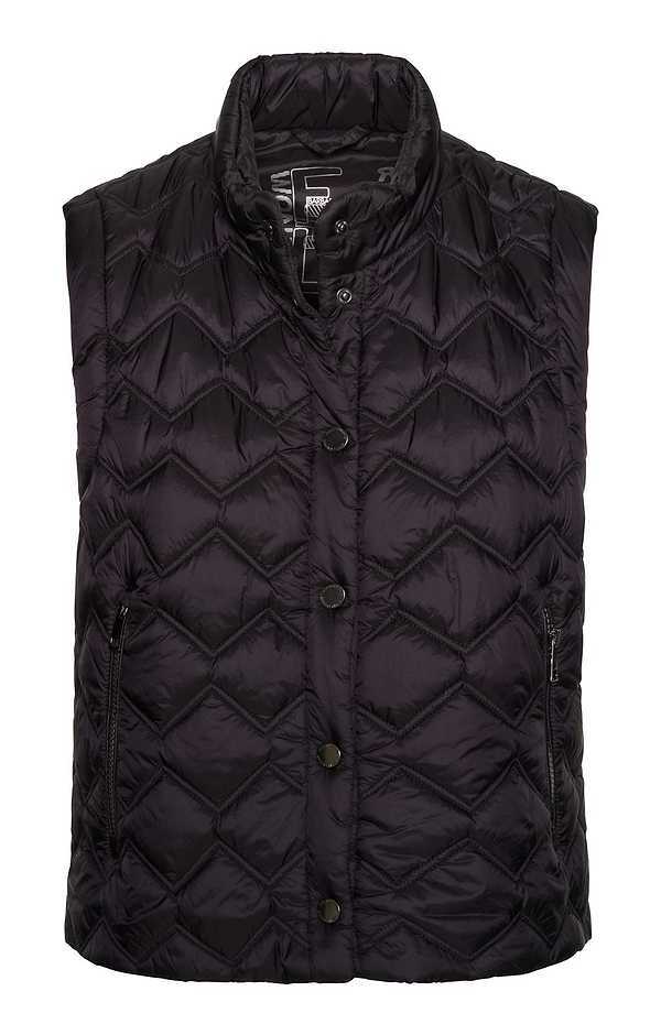 Ladies Crop Zig Zag Quilted Gilet