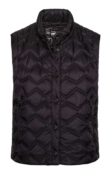 Ladies Crop Zig Zag Quilted Gilet