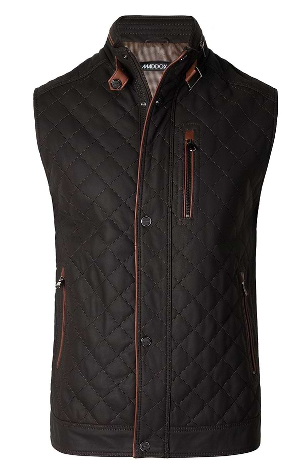 Men's Quilted Nappa Leather Waistcoat