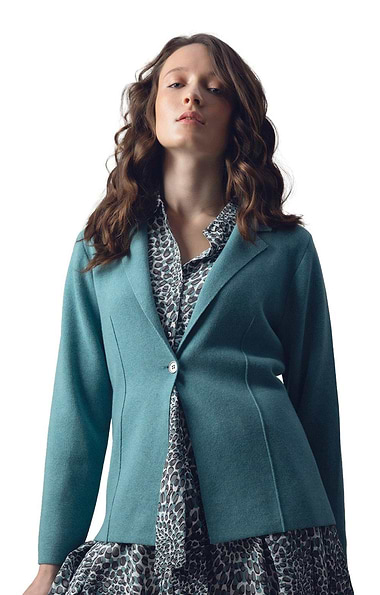 Ladies Marble Cotton Single Button Blazer