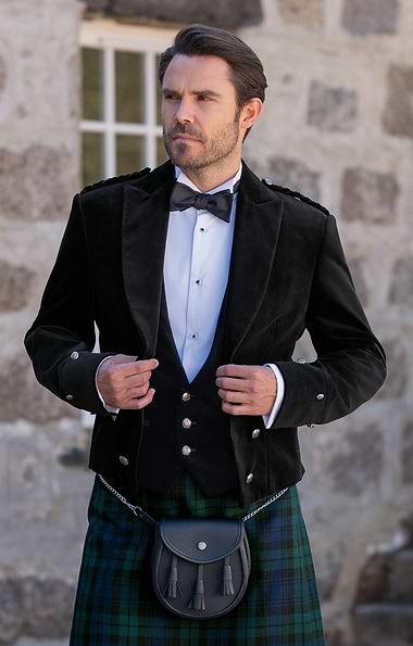 Men's Velvet Kilt Waistcoat