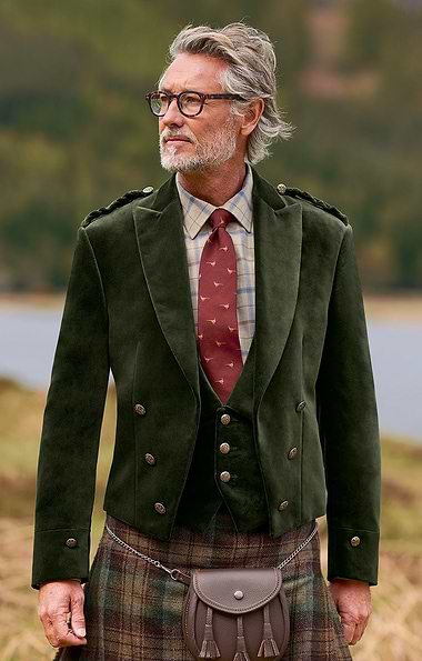 Men's Velvet Kilt Waistcoat