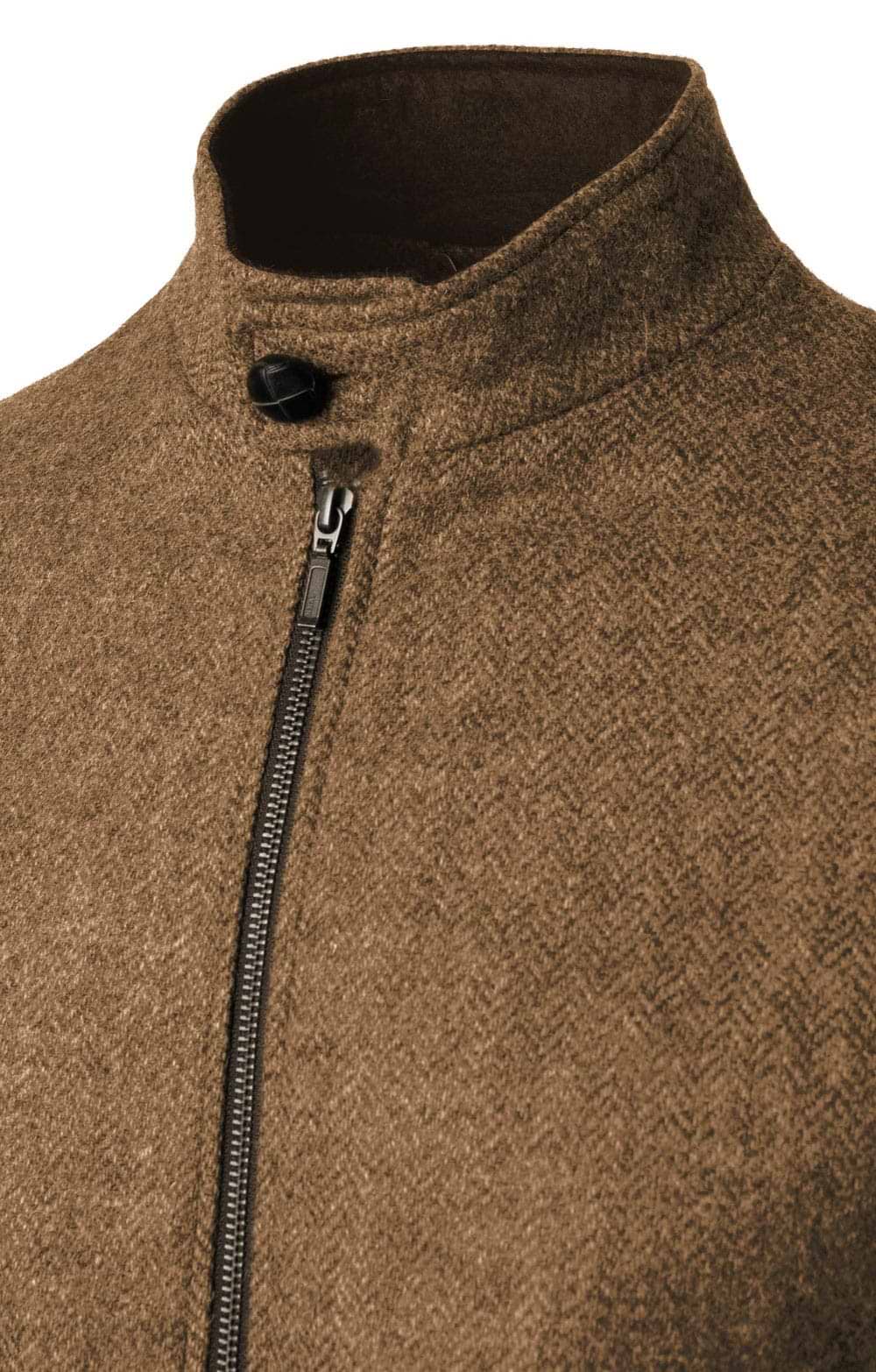 24AW【saqui】tweed no-collar jacket